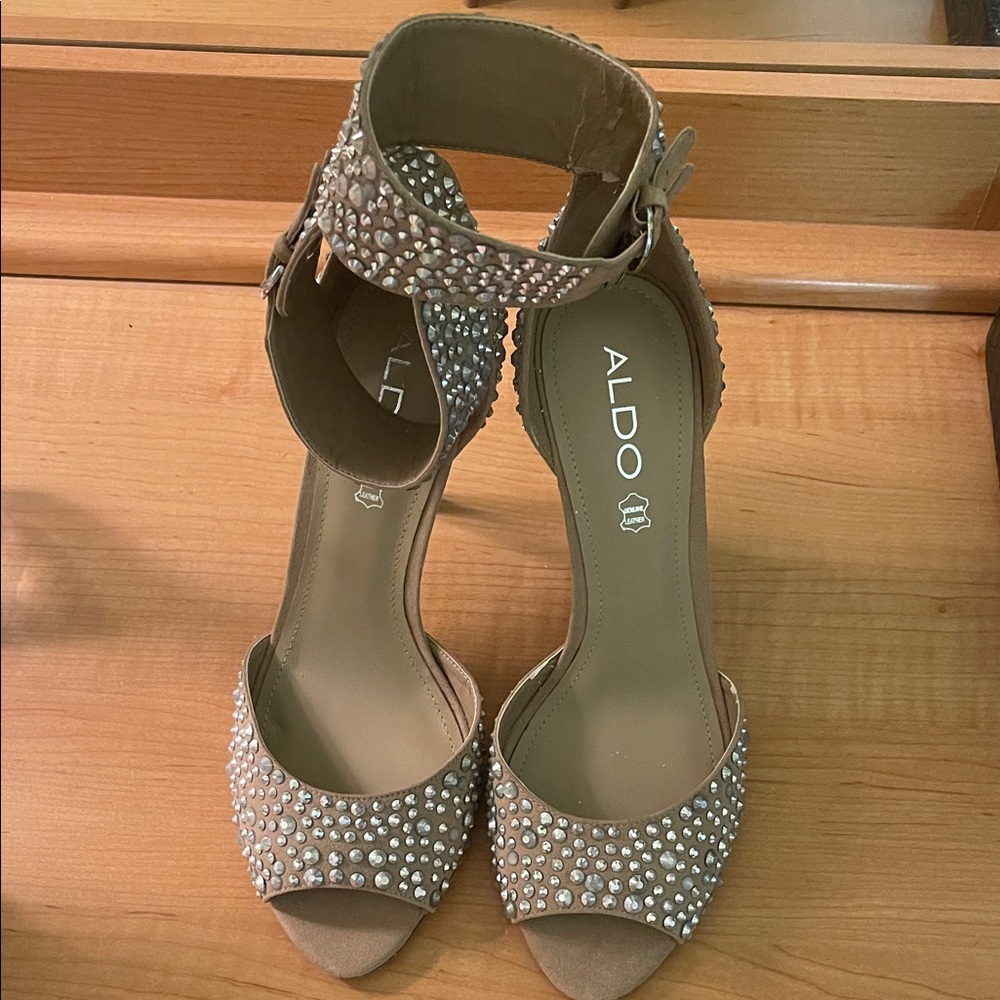 ALDO Beige Studded Heels